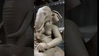 Gajmukh ganpati murti 2025 nagpur | clay ganesha idol making at home #ganesh #ganpati #shorts