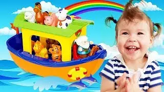 Диана играет развивающей интерактивной игрушкой  &ndash; &laquo;Ноев ковчег&raquo;. Видео для детей!  Video for kids!