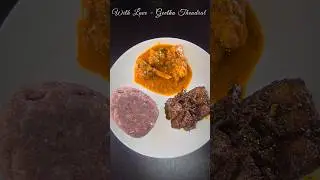 Traditional Tamil Lunch | Goat Leg Curry & Liver Fry #nonvegplatter #tamilfood #villagelunch #shorts