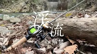 【ファインテール422UL】初のグラスロッドで渓流に潜む尺ヤマメを狙う〜会津渓流〜