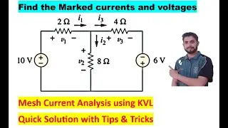 Mesh Current Analysis using KVL Solved with Full Concept for Beginners