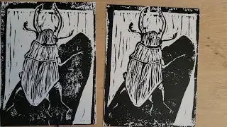 Beautiful Beetle: Linoleum Block Carving