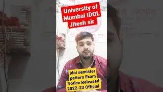 Idol Semister pattern 2022-23 Exam date Released|Fresher/ATKT Exam|