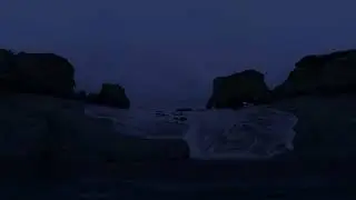 Relaxing Beach at Night  |  1 Hour  |  Ocean Wave Sounds  |  360 VR Video