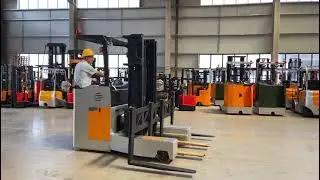 4 way forklift  with four forks for long material #forklift #4 way# VNA#longmaterial #warehousing