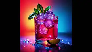 2K Video Ultra HD Camera Rotates Around Vibrant Drink with Ice and Lime FREE Stock Footage
