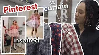 I made a DIY dress using rectangles inspired by this mixed print Pinterest dress!! Beginner-friendly