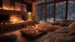Fireplace & Piano Music | Peaceful Winter Night Ambience for Stress Relief & Deep Sleep
