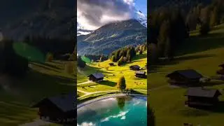 Swiss Countryside Whisper: 10 Sec Autumn Serenity! #SwitzerlandHiddenGems #musica#guitar#swissnature