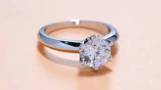 Sona Diamond Classic Six Prong Sterling Silver Ring