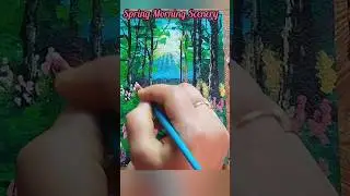 Spring Morning Acrylic Scenery #shorts