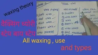 Online beauty parlour course 🧡  class-2      Waxing theory💫⚡ wax types. Skin tone ke hisab se wax ka