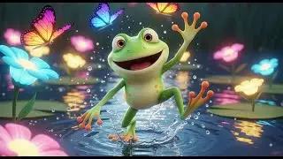 Five Little Frogs Jumping on the Log 🐸🎶 | Fun Counting Song for Kids