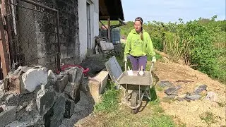 I'm Building a Concrete Wall with Stones and Blocks