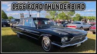 Black 1966 Ford Thunderbird at St Francis Minnesota Classic Car Show May 23 2025