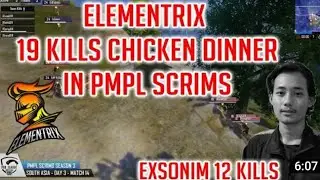 Elemantris 19 kills chicken dinner PMPL 2020 South Asia ExSonim 1vs 3 De.