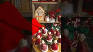 Santa's hat🎅 #christmas #cookies #baking #foodlover #candy  #aesthetic #recipe