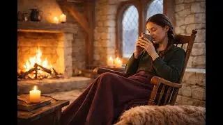 Deep Sleep Tavern 🌙 Silent Medieval Music &bull; Girl Drinking Tea with Her Dog (3 Hours)