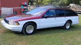 Rustoleum paint job on 94 buick roadmaster wagon beater #rustoleum #automobile #painting 