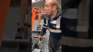 Big Fight, Excavator bucket vs Man #shorts