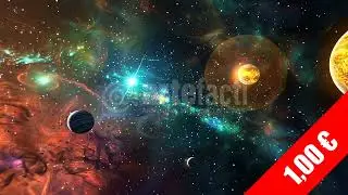 Planetary Lineup & Colorful Nebula &mdash; HD Space Footage