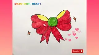 How To Draw A Cute Bow Step By Step| Bow Drawing Easy| Draw Ribbon Bow| Simple and Easy Bow Drawing