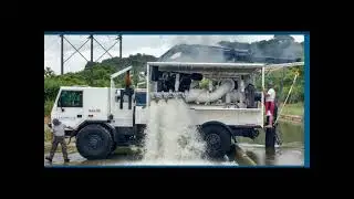 flood control pump uae#high volume pump# truck mounted pump # hose deployment# cornell pump #