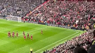 Liverpool fans - LFC v Everton - celebrations for Ekitike goal