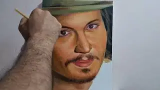 johnny depp portrait#art #oilpaint #drawing
