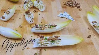Simple Appetizer with Endive, Blue cheese 💙 and ♨️ Roasted  Walnuts
