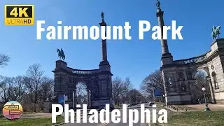 Philadelphia 4K - Driving Around Fairmount Park in Spring - USA