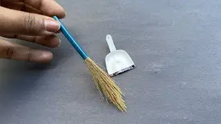 DIY Miniature Broomstick & Dustpan Tutorial  | Step by Step Tutorial | Dollhouse Miniatures
