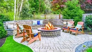 BACKYARD OUTDOOR SEATING AREA DESIGN IDEAS |  AMAZING PATIO LIVING SPACE FOR BACK YARD LANDSCAPE