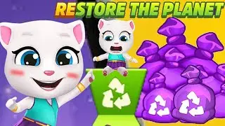 Talking Tom Gold Run Restore The Planet event Neon Angela vs Roy Raccoon Gameplay Android ios