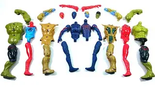 AVENGERS SUPERHERO TOYS SPIDER-MAN BLUE VS THANOS ARMOR VS SPIDER-MAN GODHI VS HULK SMASH...