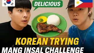 Korean Try Mang Inasal Challenge 🇵🇭🔥 | First Time Eating Pinoy BBQ Chicken & Rice!