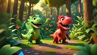 Four Tiny Dinosaurs Roar and Run | Dinosaur Counting Song  | Fun Nursery Rhymes & Preschool Learning