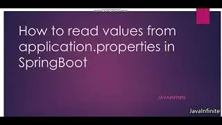 How to read values from application.properties in SpringBoot