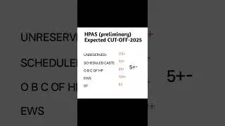 HPPSC HPAS EXAM 2025 CUT OFF |HPAS EXAM CUT OFF #hppsc #hpas #hpas2025 #shorts #viral #short #shimla