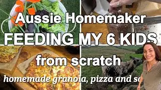 Aussie homemaker - cooking for my large family - pizza from scratch - homegrown salad - choc granola