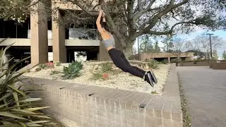 Standing kong-up (hip-high) &rarr; broad jump (for distance)