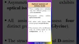 Optical isomers of Amino Acids | #biology | #shorts | #neet