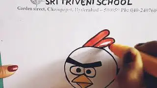 How to draw Red Angry bird