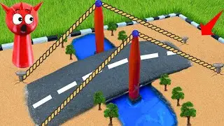 The bridge strong enough? | diy tractor making mini bricks bridge science project