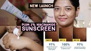 Plum 2% Niacinamide Sunscreen | Rice Water SPF 50 PA+++ | Reduces Blemishes & Brightens Skin |