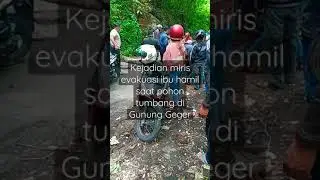 evakuasi ibu hamil  saat  pohon tumbang di Gunung Geger