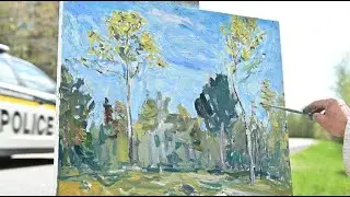 plein air painting, spring wind & aspens