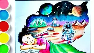 🚀 Space & Sustainability | My Dream World Drawing 🌍✨