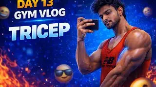 Day 13  ||gym vlog || workout vlog || vlog || transformation vlog ||   exercises  triceps 