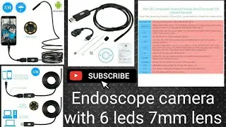 Unboxing Endoscope camera with 6 led 7mm lens